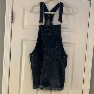 GAP Medium Blue Classic Denim Overalls, size L. Like new!